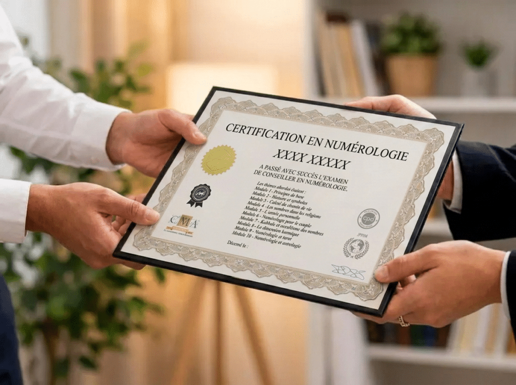 attestation numérologie 4 3